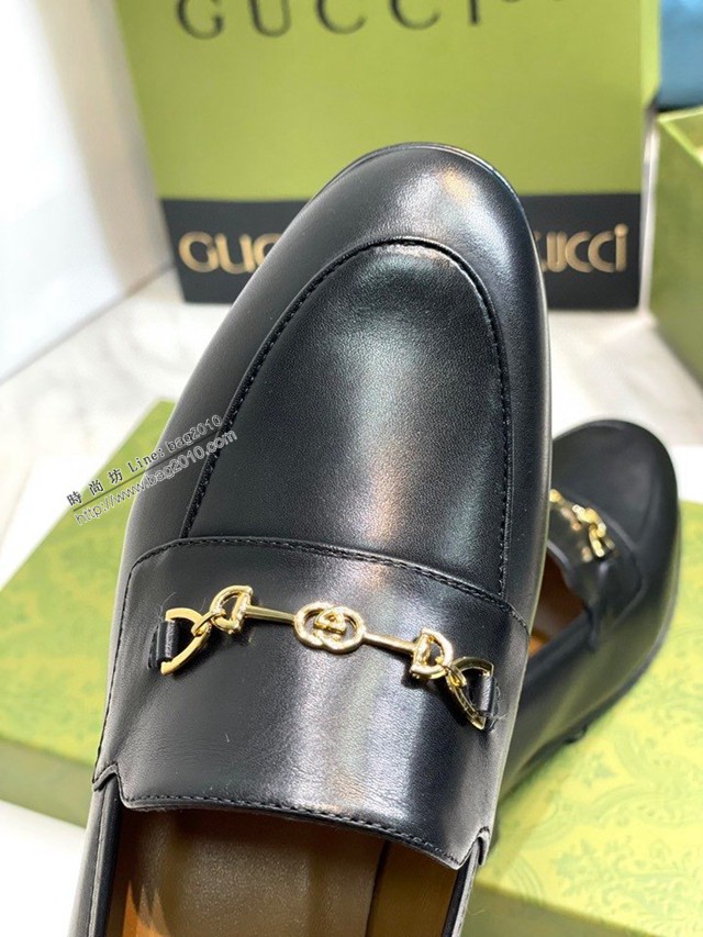 gucci專櫃爆新款代購版本胎小牛皮單皮鞋 古馳休閒女士平底鞋 dx2922